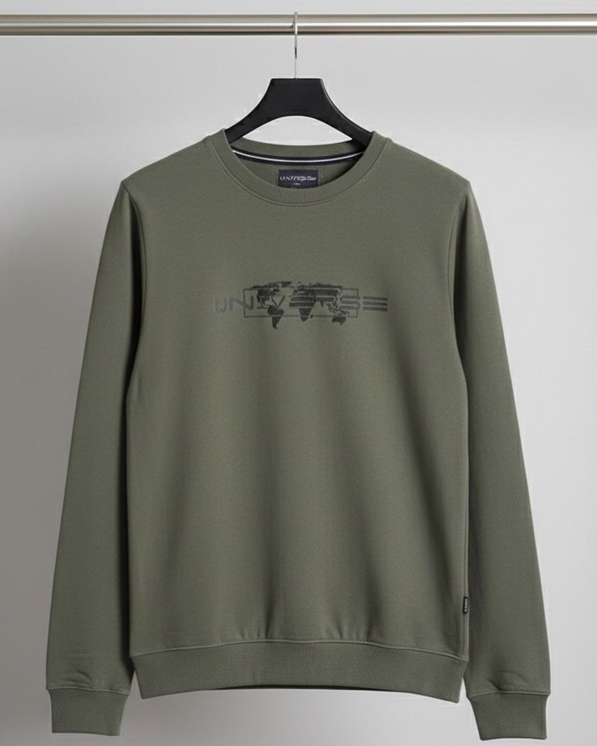 Grey Anime Character Back Print Crewneck Sweatshirt